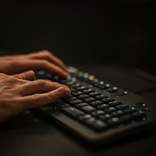 Hands typing on keyboard